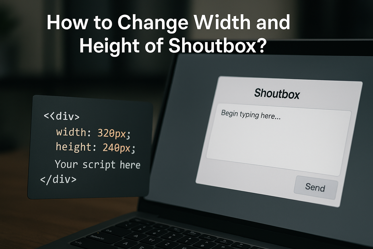 how to change width and height of shoutbox ?